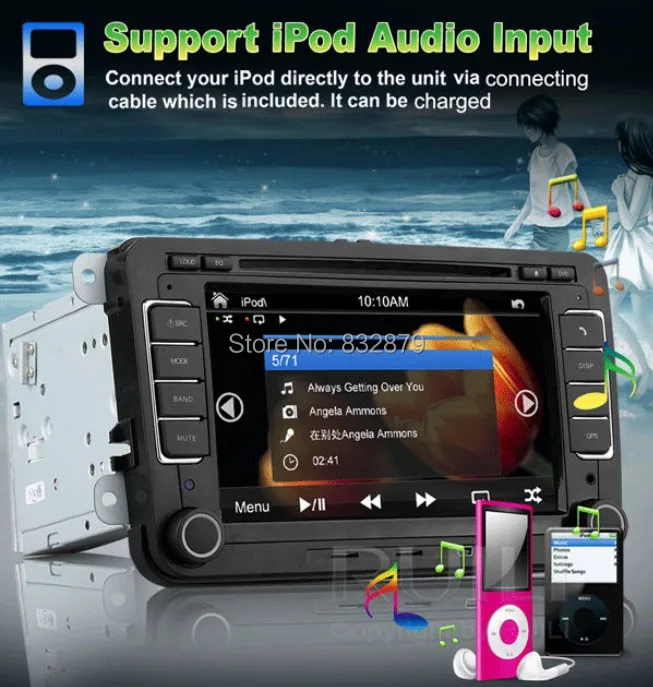 New! 7 &quot2din Автомобильный DVD для VW GOLF 5 Golf 6 ПОЛО PASSAT CC JETTA TIGUAN TOURAN EOS ШАРАН SCIROCCO TRANSPORTER T5