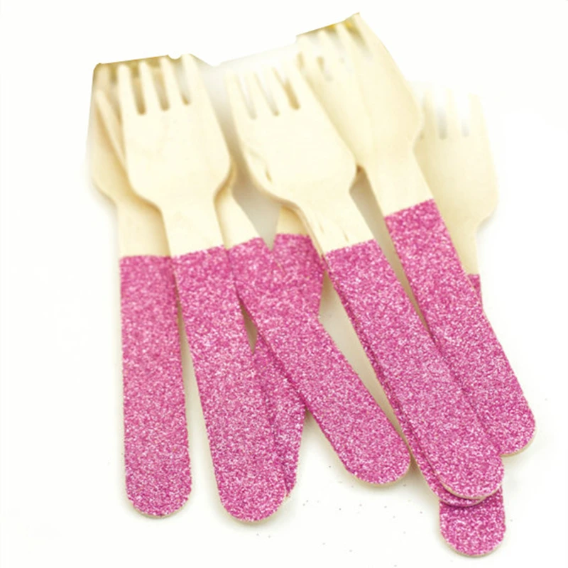 48 шт. ярко розовые деревянные ножи для рукоделия ложка детей шоколадные столовые