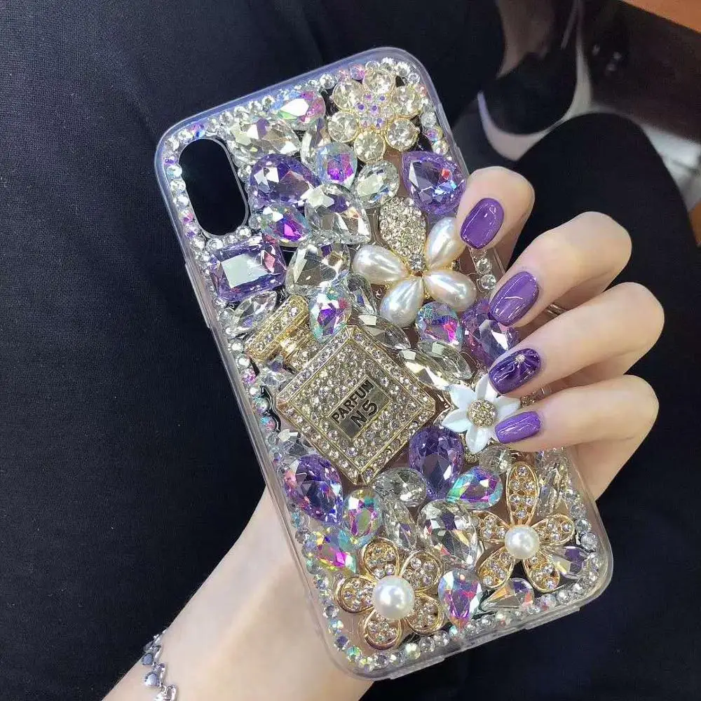 Для samsung M30 M20 M10 A90 A80 A70 A60 A50 A40 A30 A20 A10 Блестящие Стразы Diamond Духи чехол с украшениями