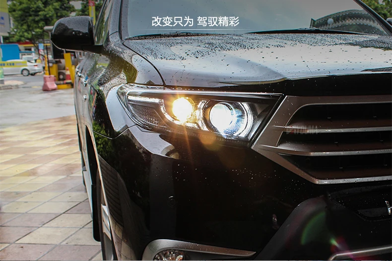 AKD автомобильный Стайлинг для фары Toyota Highlander 2012 Highlander светодиодный DRL Hid головной фонарь Angel Eye Bi Xenon аксессуары