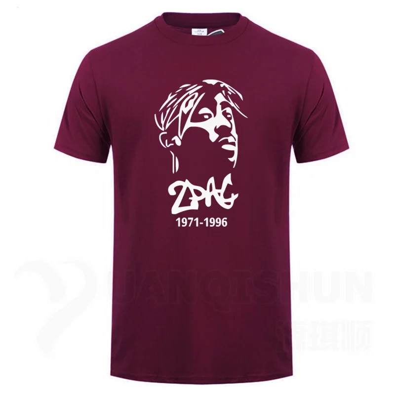 Red wine 1 Thug Life Tupac 2PAC знаменитости портрет футболка хип-хоп рэп рок Мужская футболка модная мужская футболка с круглым вырезом хлопковые топы футболки - Цвет: Red wine 1