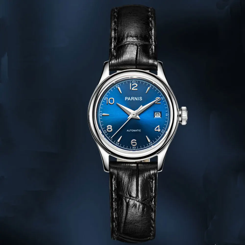 2019 Newest Hot 26mm parnis Blue Brown White Golden Dial Women Sapphire Glass Japan Miyota Automatic Movement Ladies Watches | Наручные