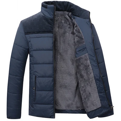 Blue Плотные зимние пальто из горной кожи, мужские куртки 4XL, флисовые повседневные парки, мужская верхняя одежда, однотонные мужские куртки, брендовая одежда SA348 - Цвет: Blue