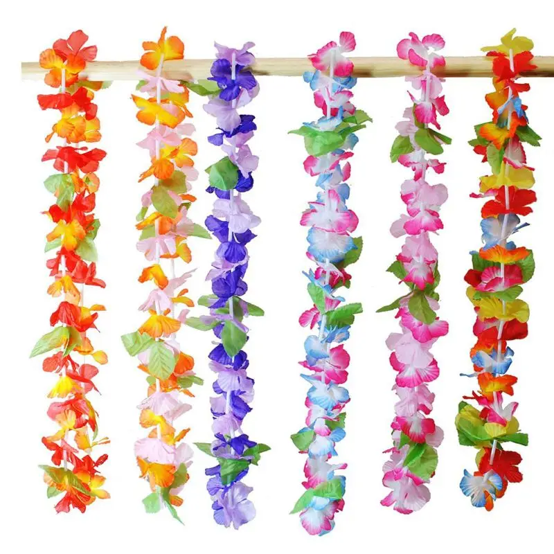36 Counts Adult Kids Hawaiian Leis Tropical Multicolor Vibrant Artificial Flowers Luau Theme Party Supplies Beach Holiday Decor |