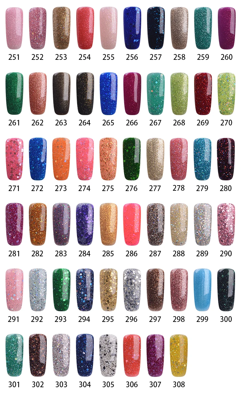 RS NAIL 15 мл УФ Цветной Гель-лак для ногтей 308 цветов Гель-лак#001-060 Черный Белый Красный Гель-лак набор гель-лаков(1