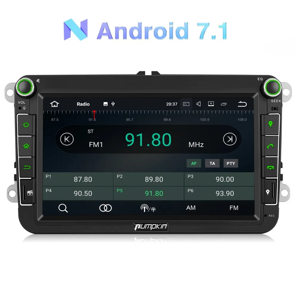 Тыквы 2 Din " автомобильный радиоприемник 2 Гб Оперативная память Android 7,1 gps навигации автомобиля стерео аудио плеер для VW/Skoda/Seat/Гольф радио видео плеер без DVD