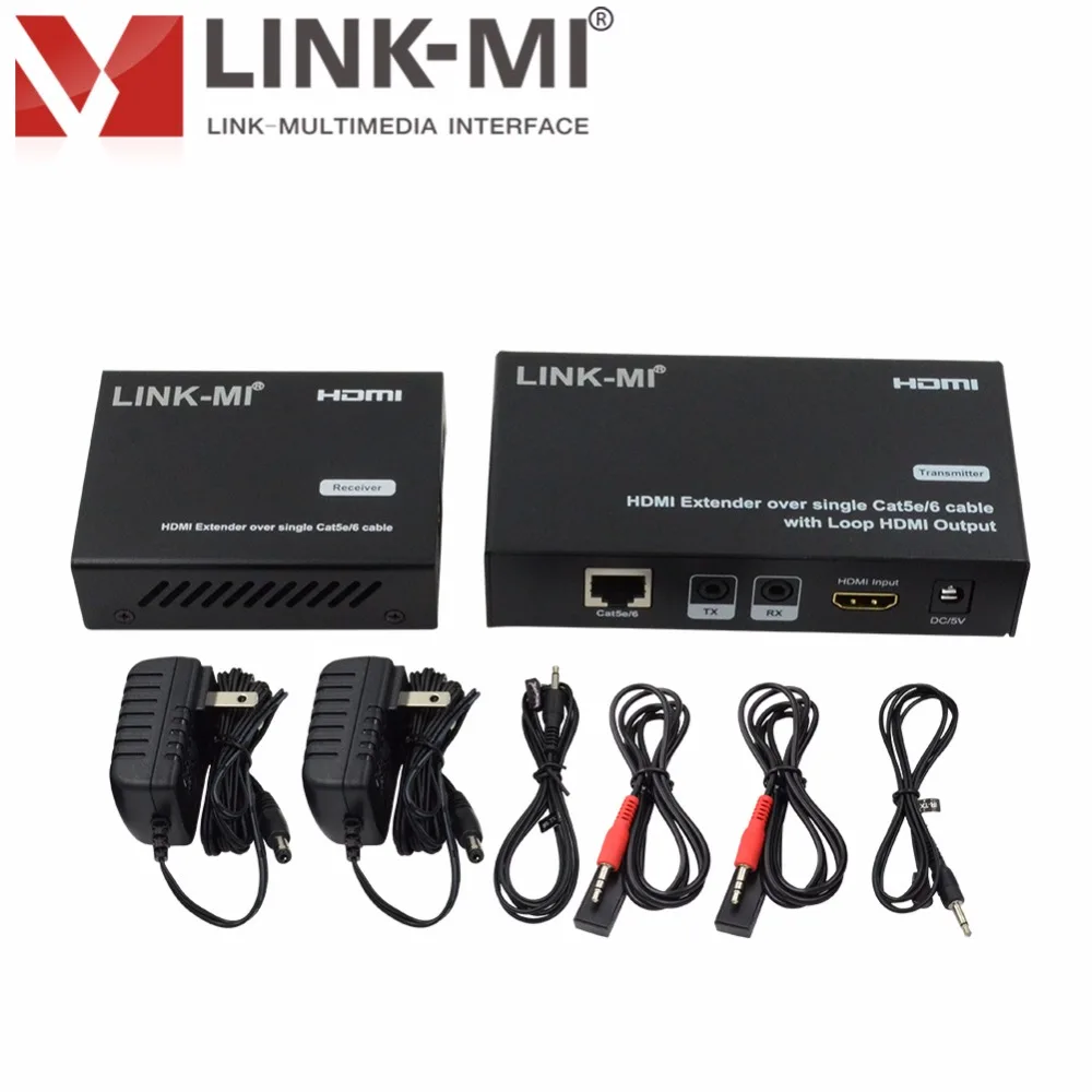 LINK MI HDMI удлинитель с одним кабелем Cat5e/6 50 м RJ45 UTP кабель петлевым выходом до Full HD 1080p
