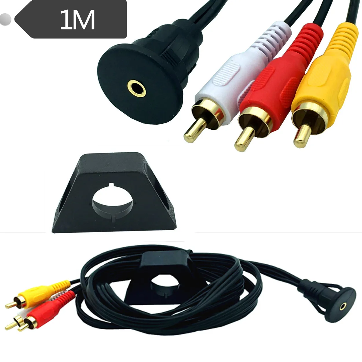 1 м 3 RCA штекер до 5 мм гнездо удлинителя установка заподлицо крепление приборной
