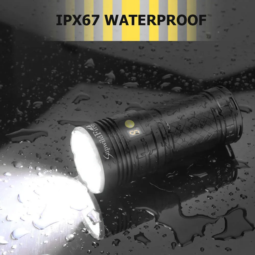 SupwildFire 18 xXM-L T6 светодиодный Мощный фонарик цифровой Дисплей Охота фонарик светодиодный факел лиходарка ручной Linterna Фонарик светодиодный налобный фонарь