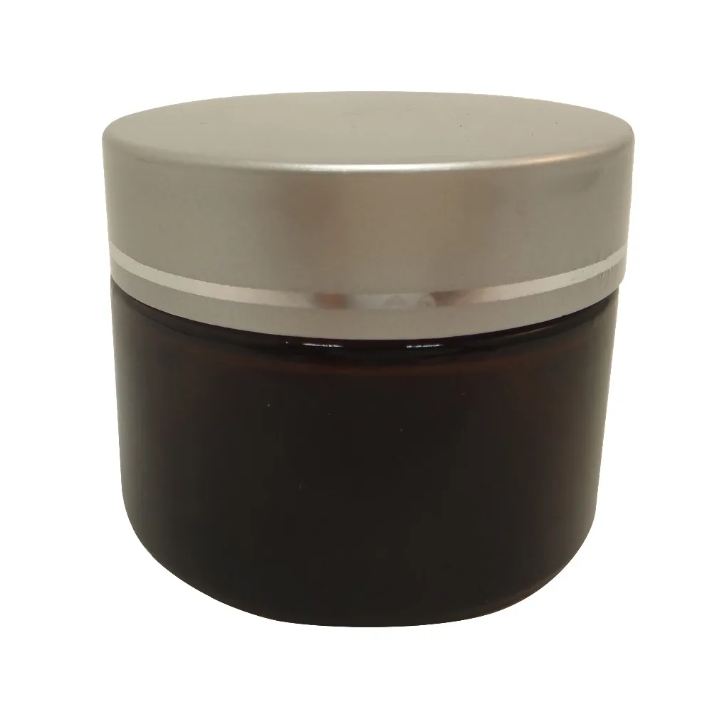 3 шт. 50 г флакон для крема макияжа из янтарного стекла упаковочный контейнер с матовой серебристой