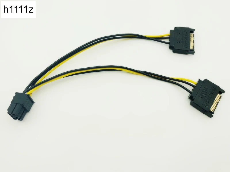 Видеокарта с двойным 15 контактным разъемом SATA папа к 6 контактному PCI E PCIe Express