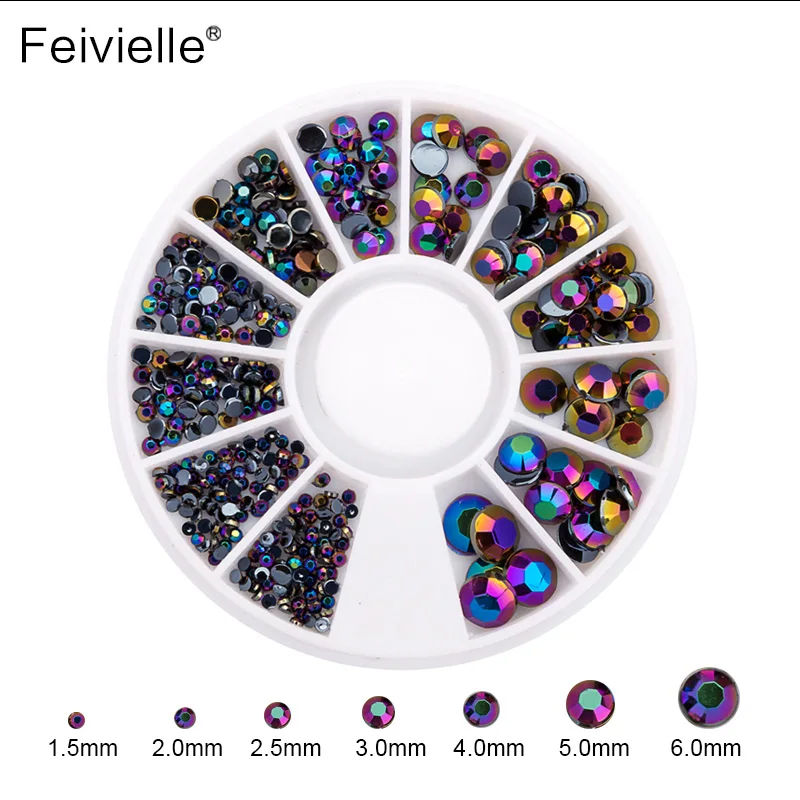 Feivielle 1 колесо Стразы для дизайна ногтей Новые кристаллические блестящие