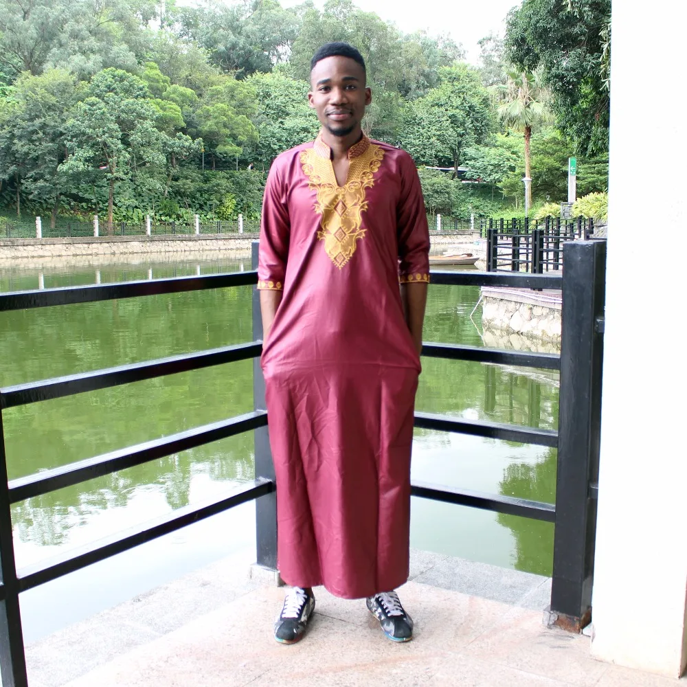 Dashikiage Унисекс Новая мода базин длинная рубашка африканская вышивка кафтан