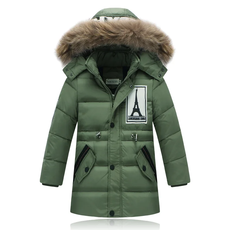 2017 Boys Down Jacket Medium Length New Winter Style Coats Children Outerwear Very Warm Cotton |