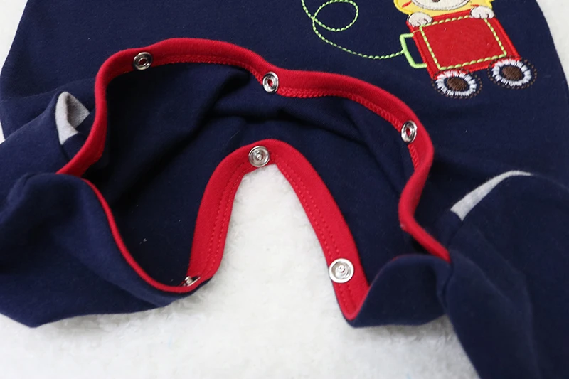 Little Q New Style Pure Cotton Newborn O-Neck One Piece Romper Autumn and Spring Boys Thin Baby Clothes Fashion Toddler Clothing |