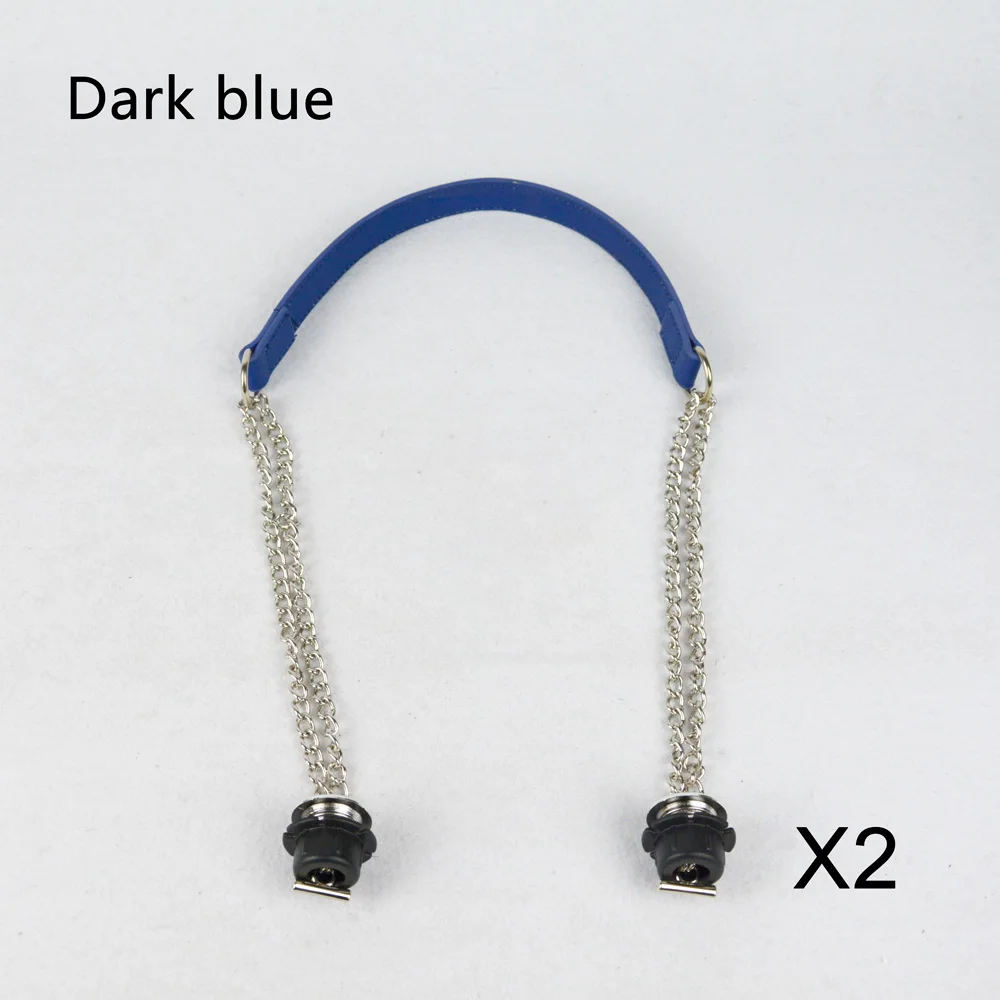 Dark Blue TANQU 1 пара Obag Серебро длинные двойной цепи с металлической винт с покрытием для OBag ручкой O сумка Для женщин сумка через плечо - Цвет: Dark Blue