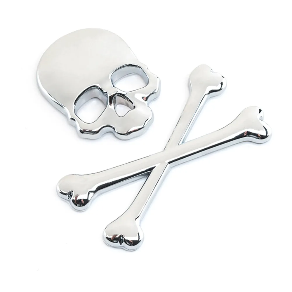 Новый классный 3D череп металлический скелет пиратский мотоцикл телефон значок