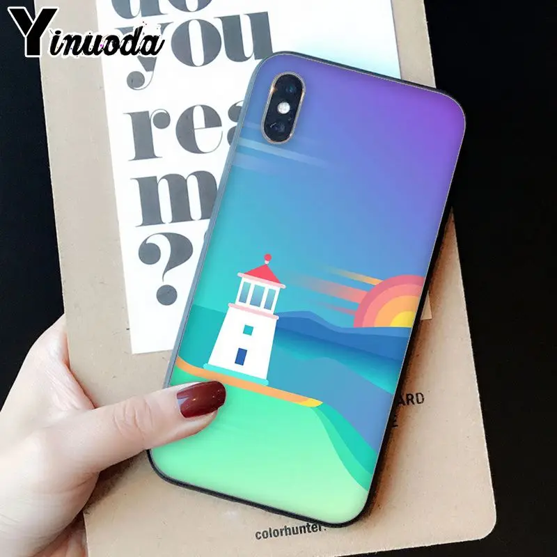 Yinuoda Маяк черный ТПУ Мягкий силиконовый чехол для телефона для iPhone 8 7 6 6S Plus 5 5S SE XR X XS MAX Coque Shell