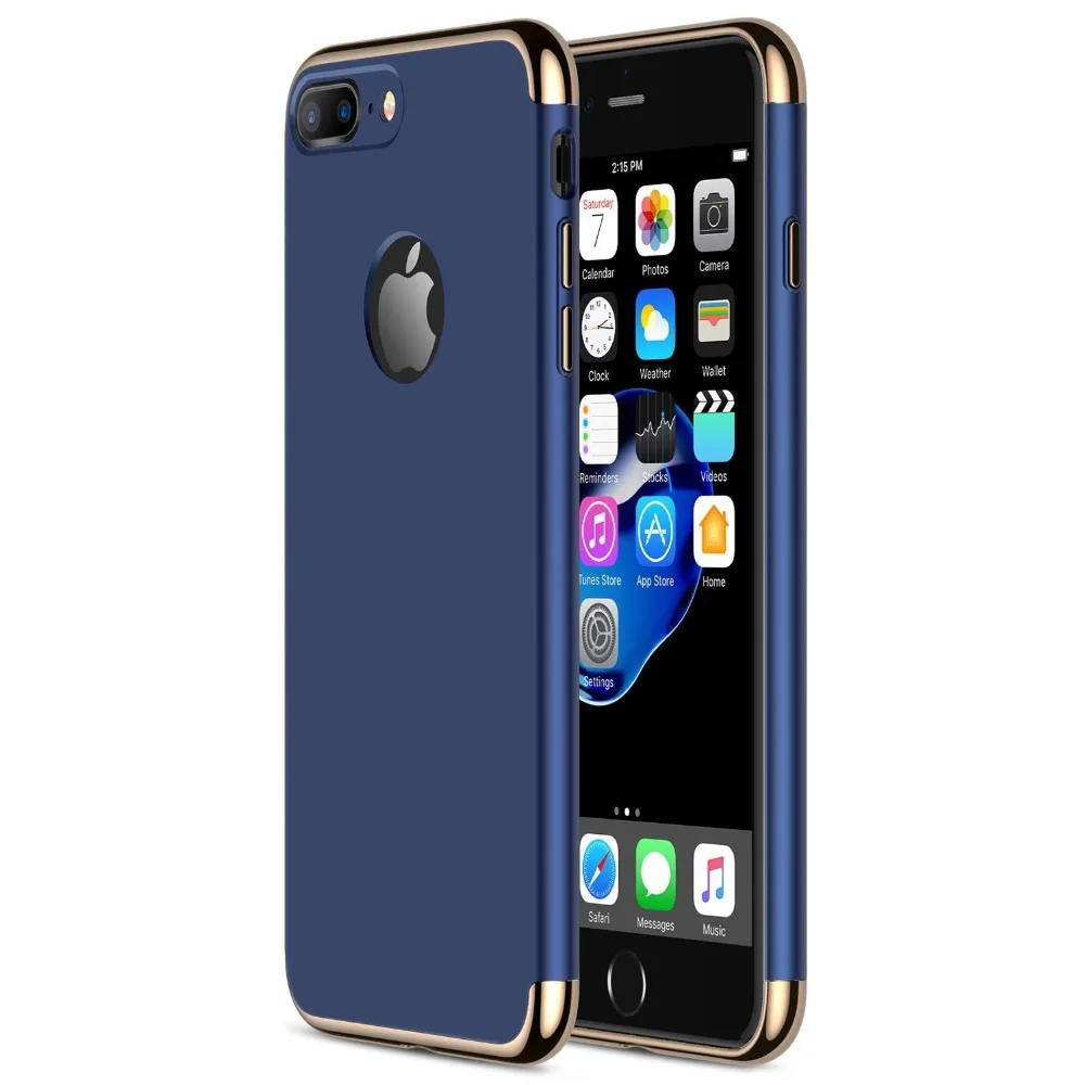 Стильный тонкий жесткий чехол-накладка HONGRUNA 3 в 1 с съемными частями для iPhone7 6 6S 5 5S
