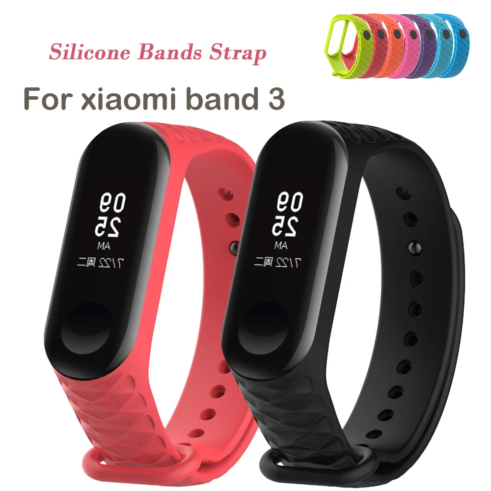 Спортивный силиконовый ремешок для Xiaomi band 3 mi3 смарт Браслет спортивный