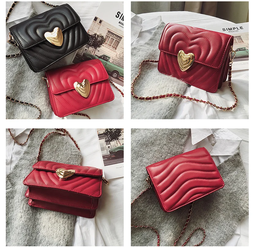 Элитный бренд разработан металлическое сердце Crossbody Сумка Полосатый лоскут