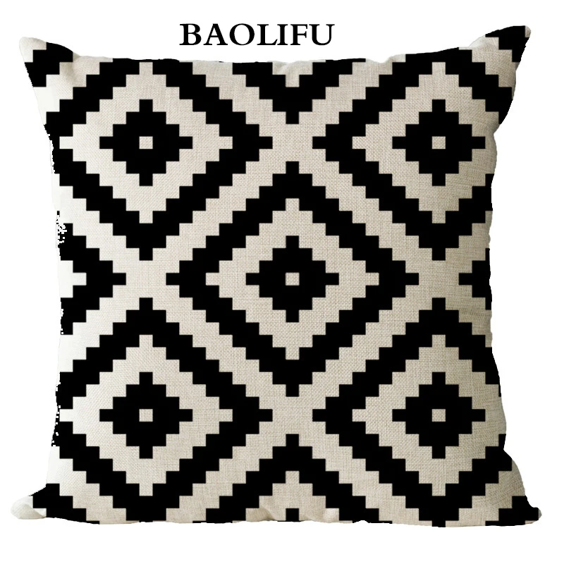 Baolifu 45x45 см лен наволочка Рождество Геометрия наволочки для диван-кровать Nordic