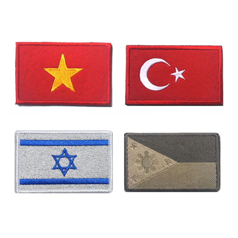 Нашивки с вышивкой Корея Япония Сингапур Турция Пакистан Вьетнам Индия Лаос