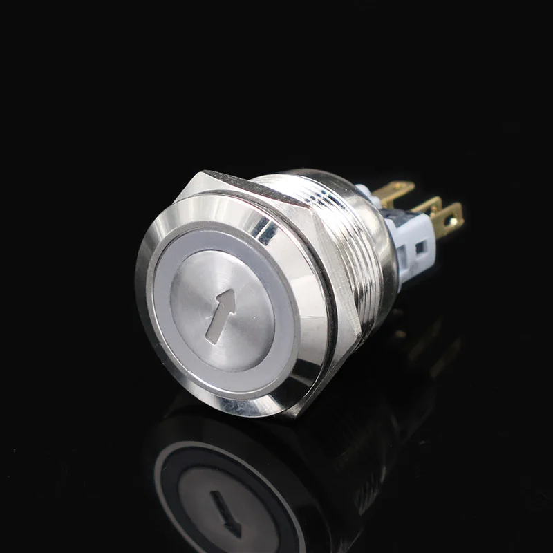 22mm Arrow Cutomize логотип на заказ металлический кнопочный переключатель фиксация моментальная Перезагрузка+-Стрелка Плюс минус Водонепроницаемый светодиодный светильник - Цвет: 22mm Arrow
