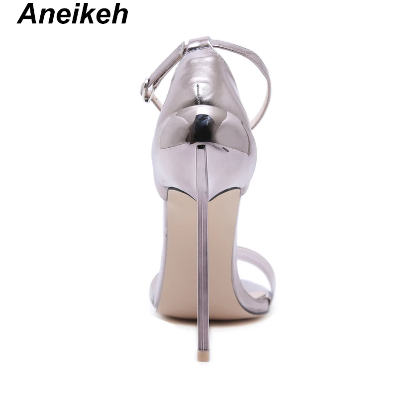 Aneikeh/ г. Модные босоножки из pu искусственной кожи женская летняя обувь пикантные свадебные женские туфли-лодочки на тонком высоком каблуке 13 см Size35-42