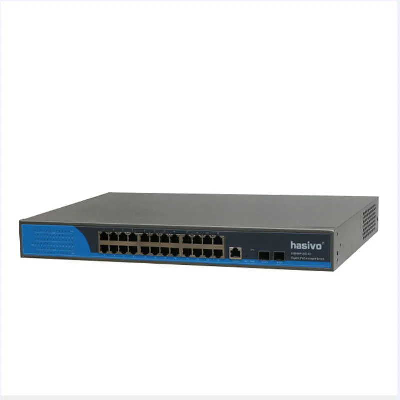 24 порта управляемый Poe Ethernet коммутатор 400 Вт с портами 10/100/1000 м Rj45 PoE 2 SFP