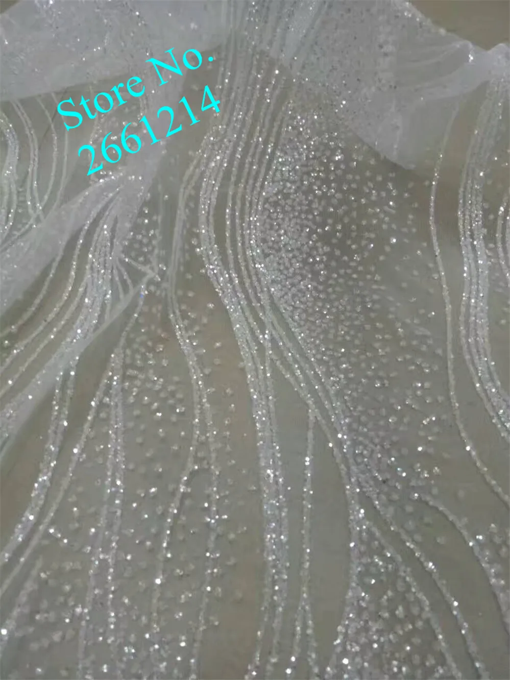 Белая африканская блестящая ткань высокое качество Последнее Белое Тюлевое