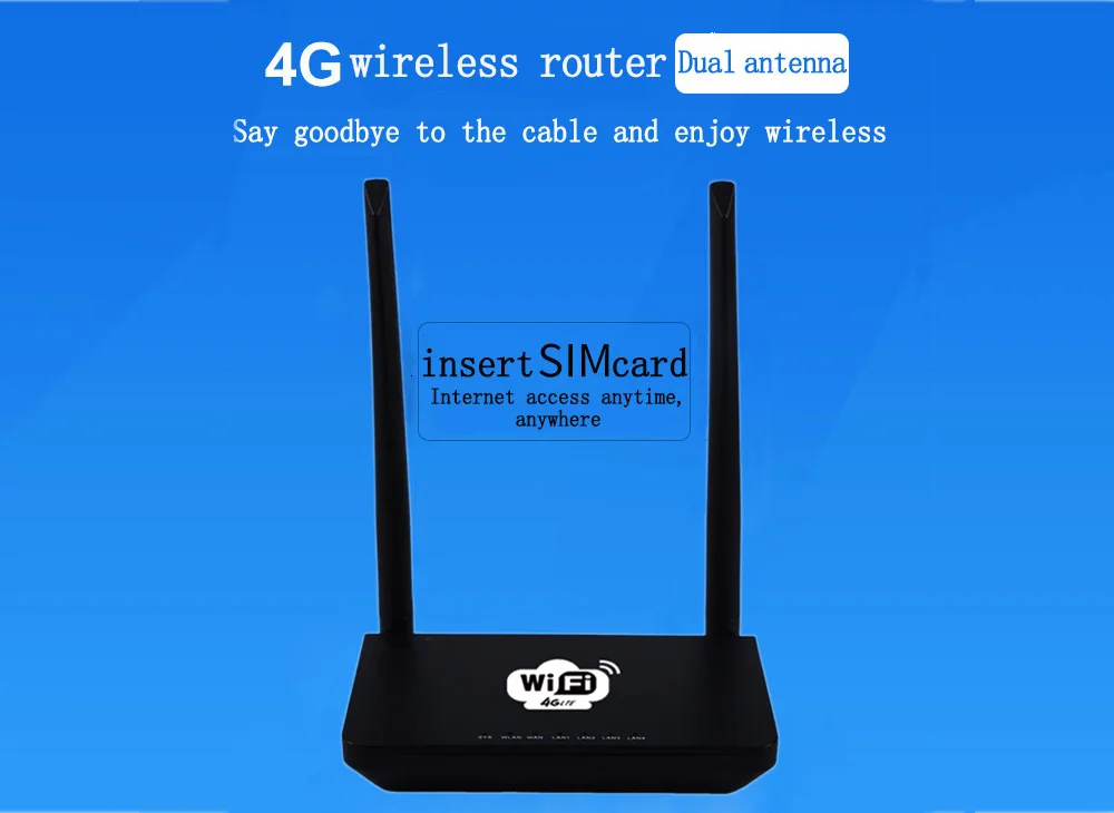 KuWfi 4G LTE роутер 300 Мбит/с беспроводной роутер CPE двойная MIMO антенна домашние Wifi роутеры поддержка TDD/FDD LTE sim-карты до 32 пользователей