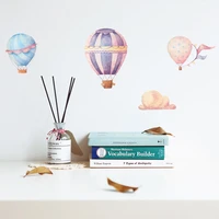 creative colorful hot air balloon wall sticker for kids baby rooms decoration pvc mural decals nursery stickers home wallpaper