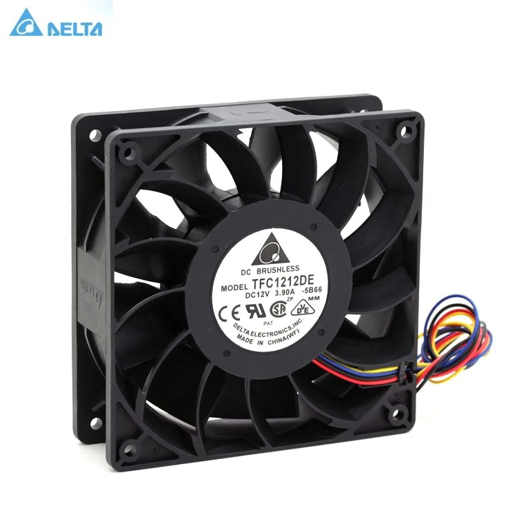 tfc1212de for delta 120mm dc 12v 5200rpm 252cfm for bitcoin miner powerful server case axial cooling fan free global shipping