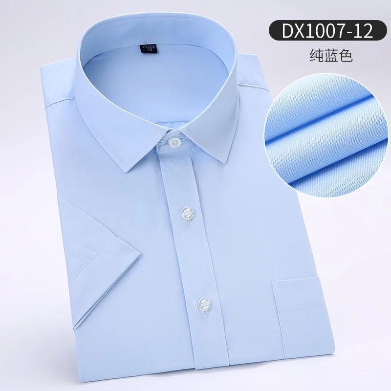 Большие размеры 8XL 7XL 6XL 5XL 4XL летние мужские рубашки с коротким рукавом однотонные повседневные рубашки зеленый тонкий твил Рабочая Мужская блузка