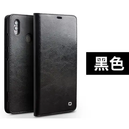 Чехол из коровьей кожи высшего класса для huawei Honor Note 10, чехол, бизнес флип-чехол для телефона, чехол для huawei Honor Note10, натуральная кожа - Цвет: Черный