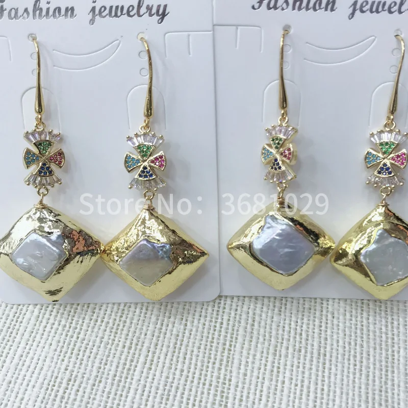 

Женские милые модные квадратные жемчужные серьги