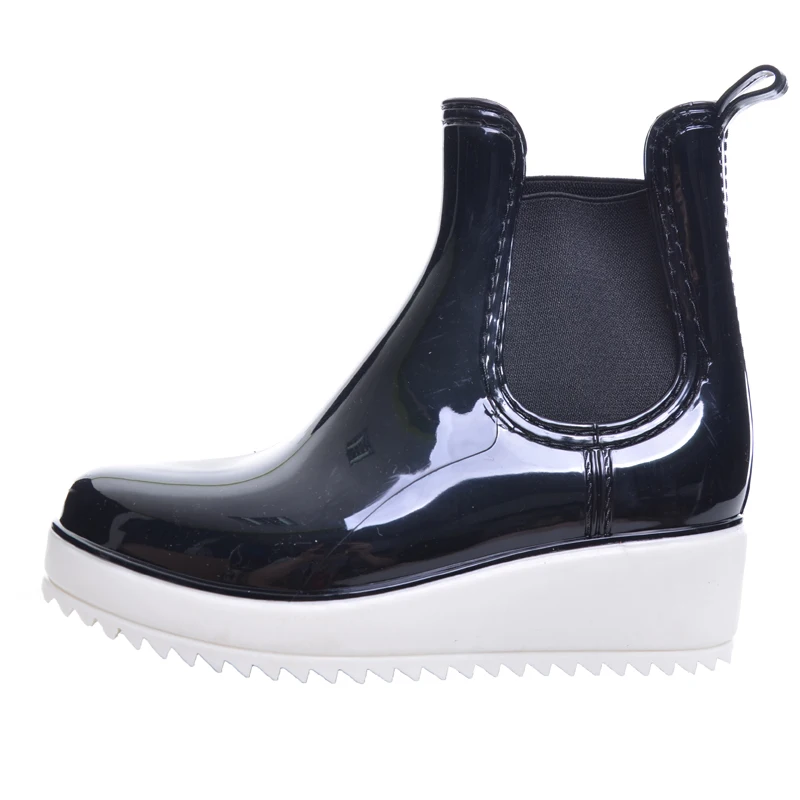 Tangnest/Новинка 2019 года женские резиновые сапоги на среднем каблуке и платформе