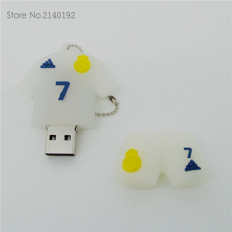 Белый супер Футбольная форма флэш накопитель 4GB/8GB/16GB/32GB/t рубашка usb флеш Флешка mini