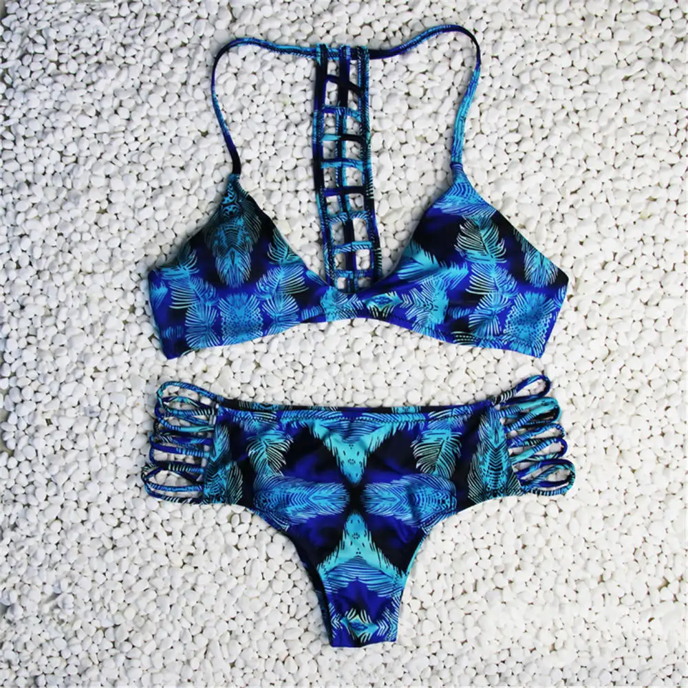 Сексуальные бразильские бикини женские однотонные купальники пуш ап купальник