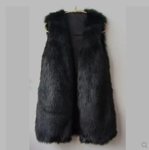 Новый женский длинный жилет из искусственного меха черный женская меховая
