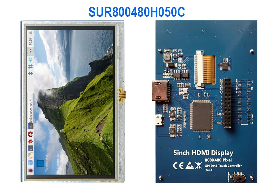 " 5,0 дюймов 800*480 резистивная/емкостная сенсорная панель HDMI TFT ЖК-модуль экран дисплей Minitor для Raspberry Pi