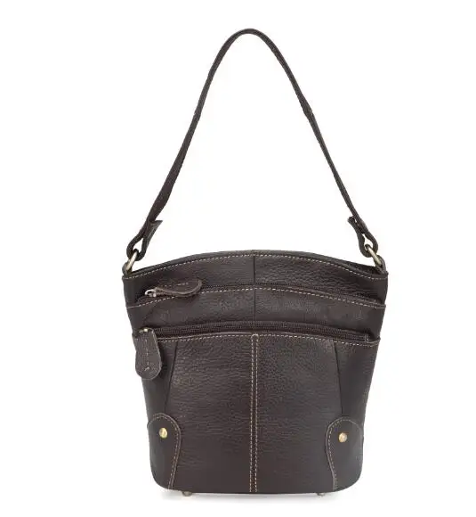 Высокое качество Для женщин из натуральной кожи Сумки коровья кожа плеча Crossbody Сумки Мода Soft Shell Для женщин сумки - Цвет: Коричневый