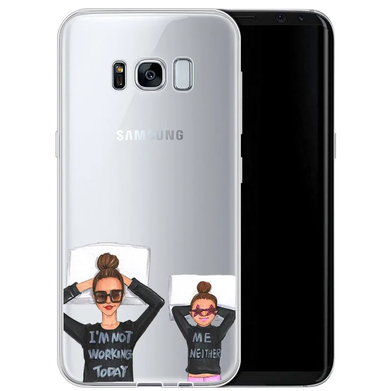 Модный чехол для Samsung Galaxy S7 S8 S6 S7EDGE S9 S9PLUS NOTE 7 8 9 с черными и коричневыми волосами