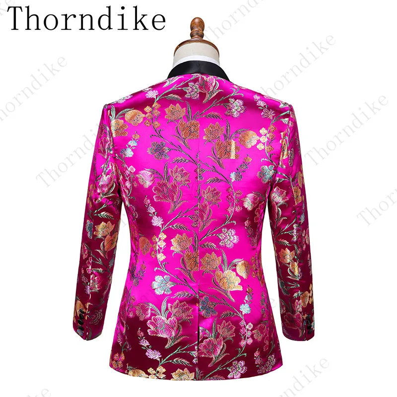 Thorndike 3 шт. костюм мужской цветочный Abito Uomo Cerimonia свадебный повседневный Деловые