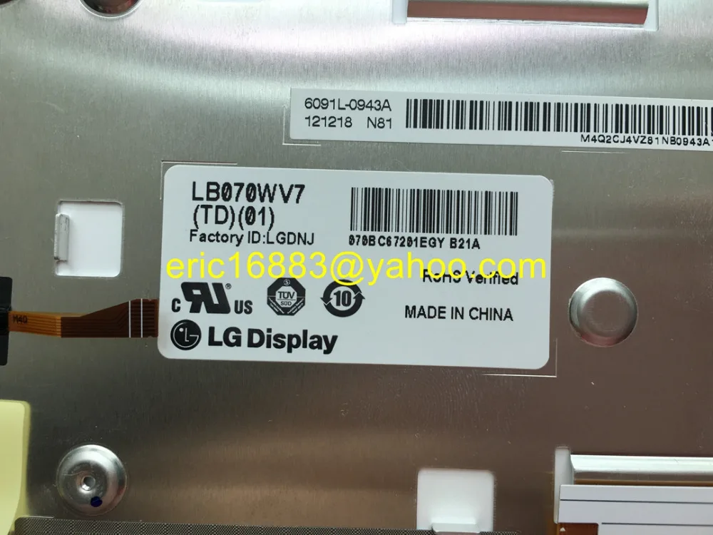 Оригинальный 7-дюймовый ЖК-экран LB070WV7-TD01 LB070WV7 TD01 дисплей для автомобильной
