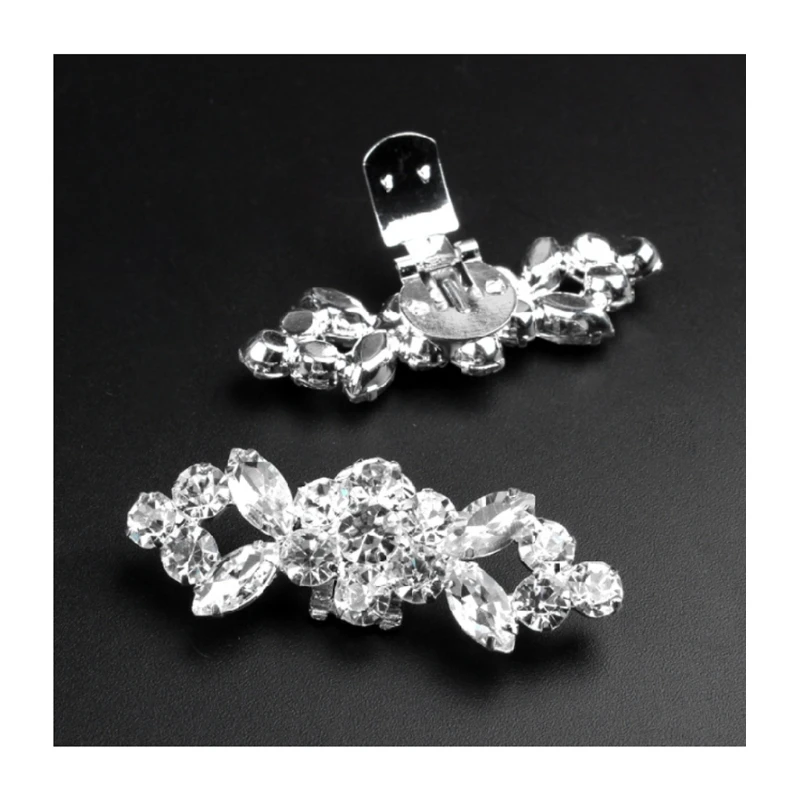 

1pair Fashion Rhinestone Shoes Buckle Elegant Shoe Clips For Decorating 2Pcs Of 1 Pack Silver Shoe Decorations for Women Girl