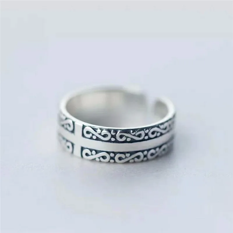 1 шт. Винтаж Открытое кольцо Анель Anillos Тибетский Серебряные кольца Bague Aneis Feminino