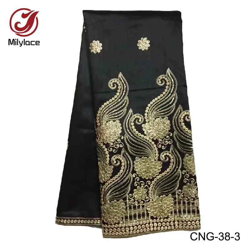 

Popular design George lace fabric sequins african lace fabric embroidery lace fabric 5 yards per lot CNG-38