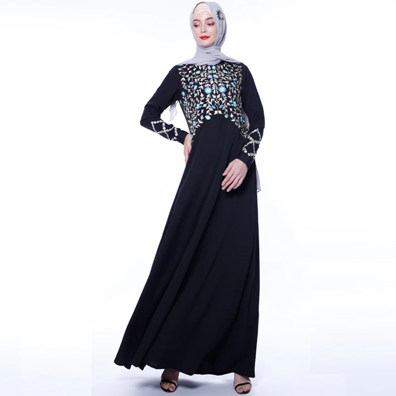Мусульманское хиджаб Abaya Dubai с вышивкой платье Abayas для женщин пакистанский кафтан